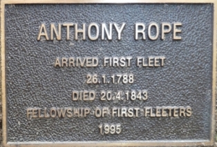 Anthony Rope FFF Plaque
